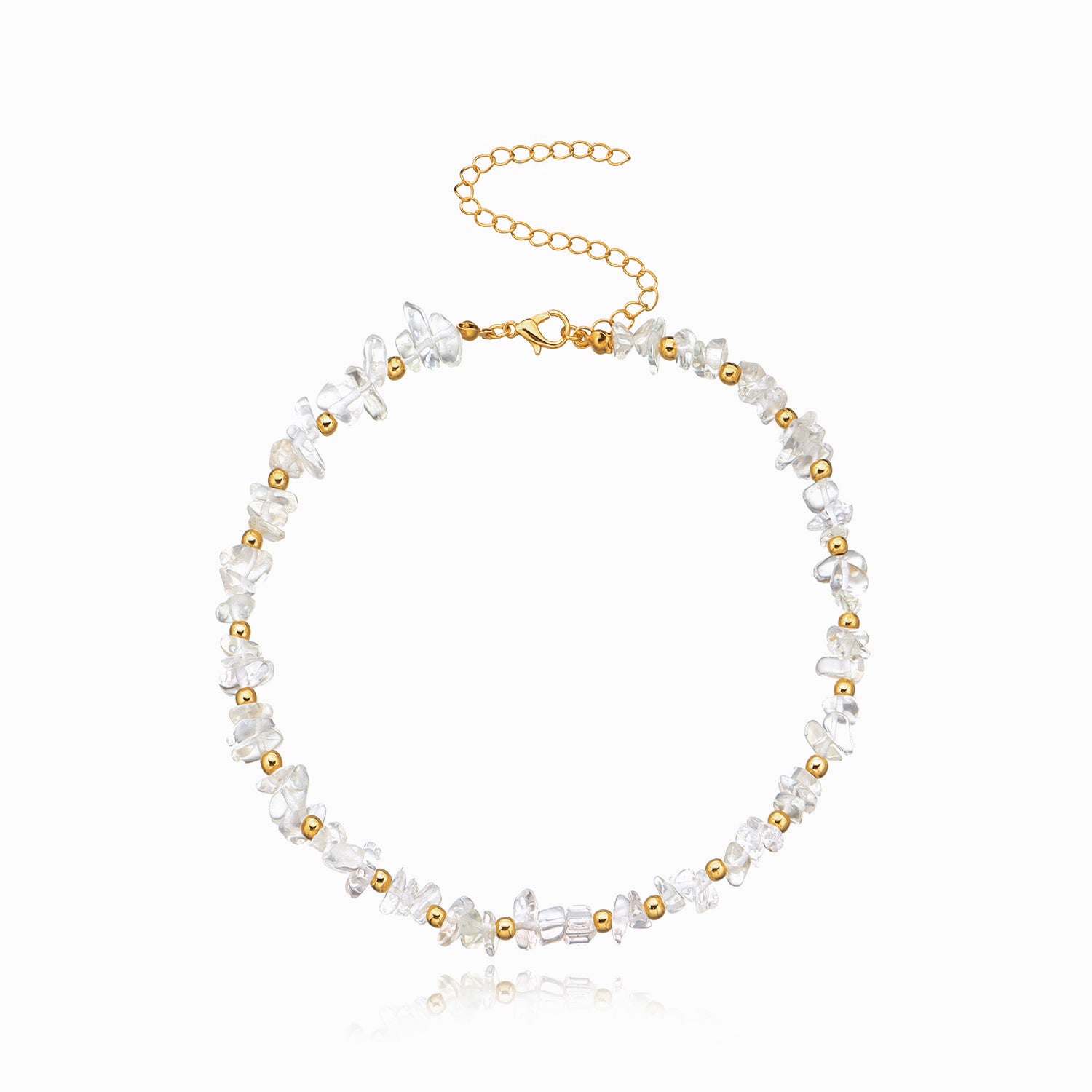 Wholesale Clear Crystal Rough Turquoise Crushed Alloy Necklaces